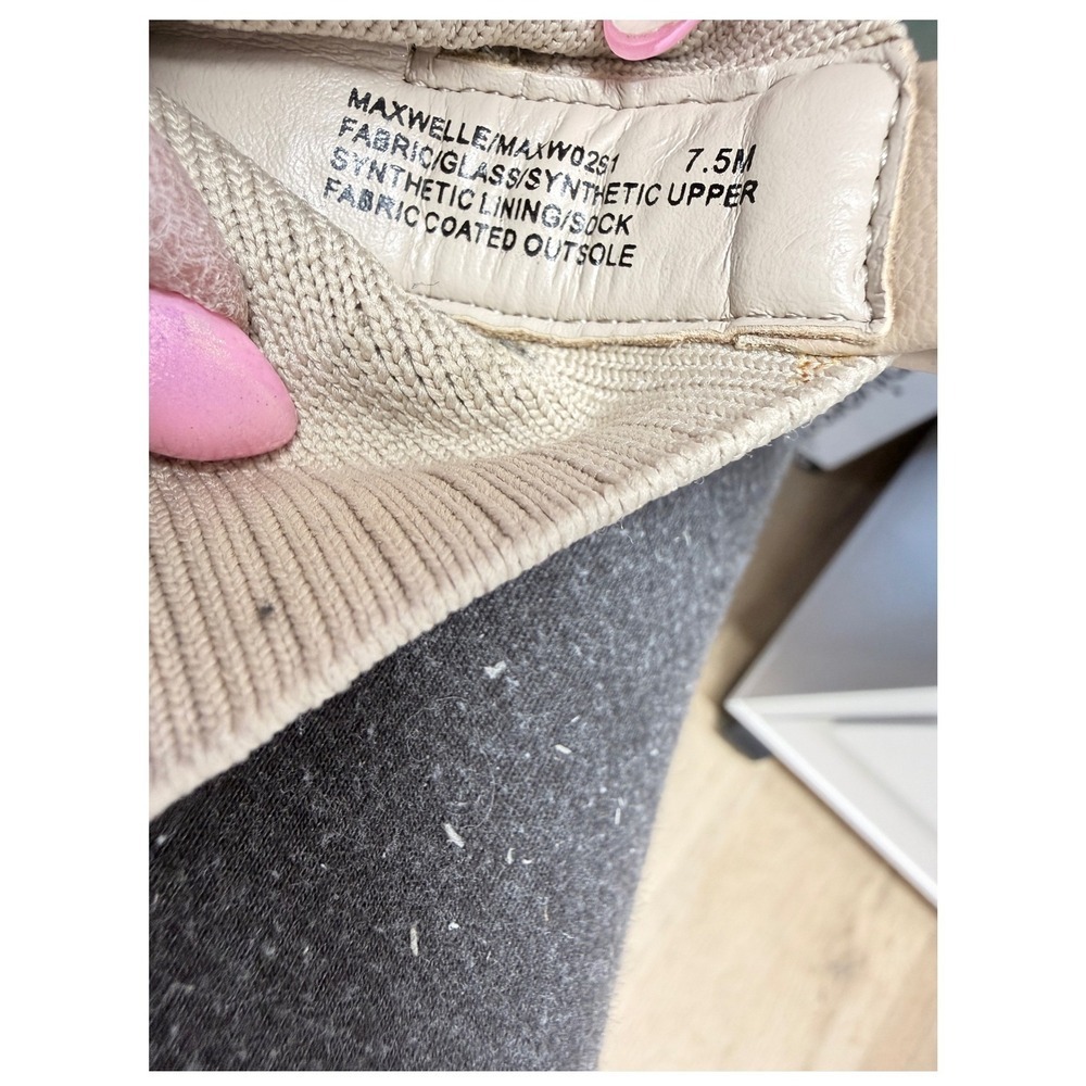 Steve Madden Maxwelle Rhinestone Sock Boots Beige Knit Stiletto Pointed Toe 7.5M - Picture 9 of 11